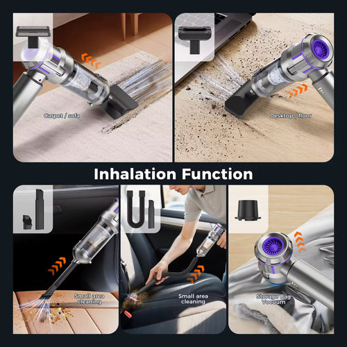 Cordless Handheld Car Vacuum Cleaner – Wet & Dry Suction, Blower & Brushless Motor