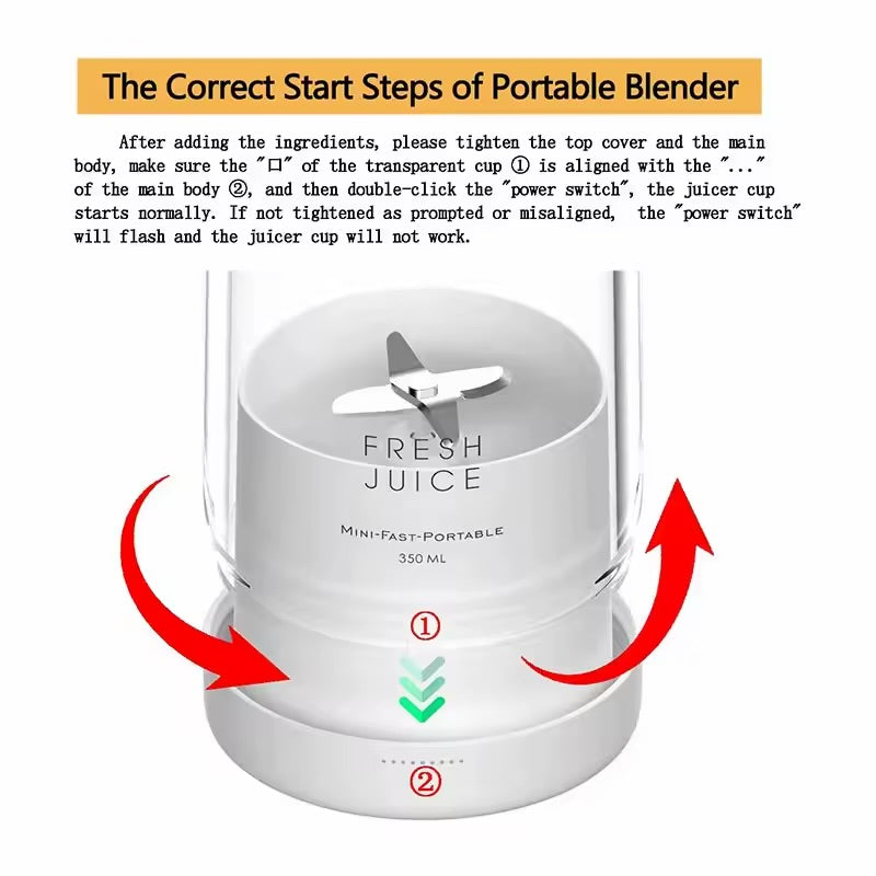 Portable USB Magnetic chargeable Mini Blender – Fresh Juice Anywhere